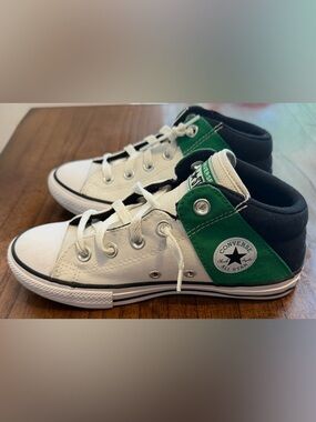 Chuck Taylor All Star Converse Kids White, Green & Black High Top Sneakers
